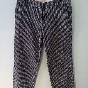 J. Crew Black and White Micro-Pattern Ankle Pants